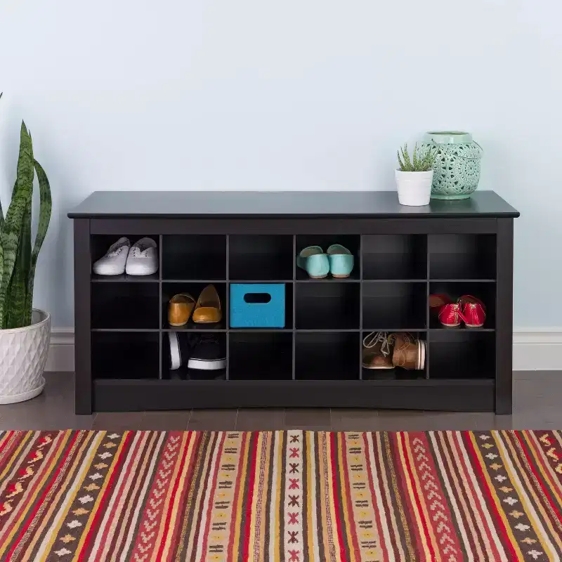 18 Pair Shoe Storage Cubbie Bench