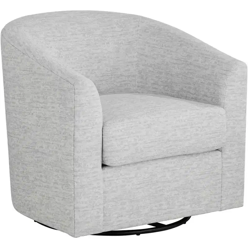 Barrel 30 3/4 Wide Gray Fabric Swivel Chair