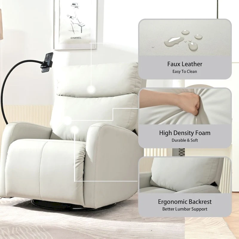 Modern Small Rocking Swivel Recliner Chair