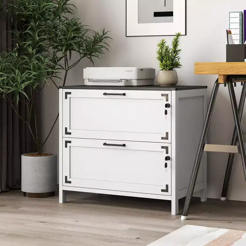 Farmhouse Lateral Filing Cabinet with Lock, Drawer File Cabinet for Home Office