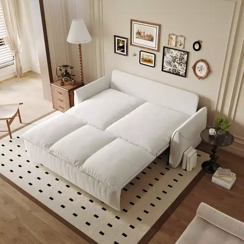 GDFStudio Zero Convertible 3-Seat 70.9 Velvet Upholstered Full Size Sofa Bed