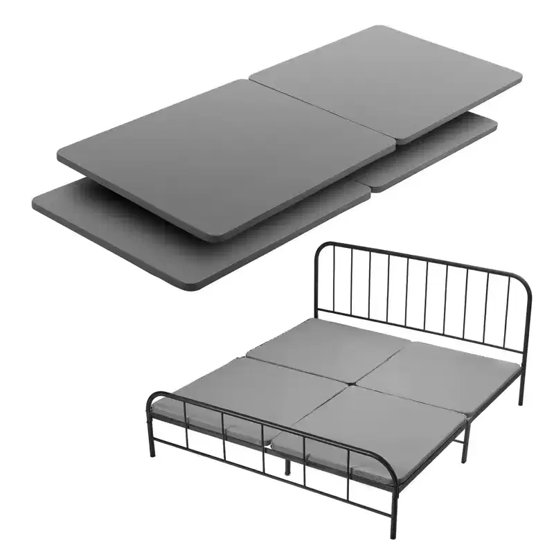 VEVOR King Size Bunkie Board, 1.5 in Bed Board Slats with 200D Oxford Cloth, Wooden Mattress Support for King Size Bed, 4 Piece, Gray