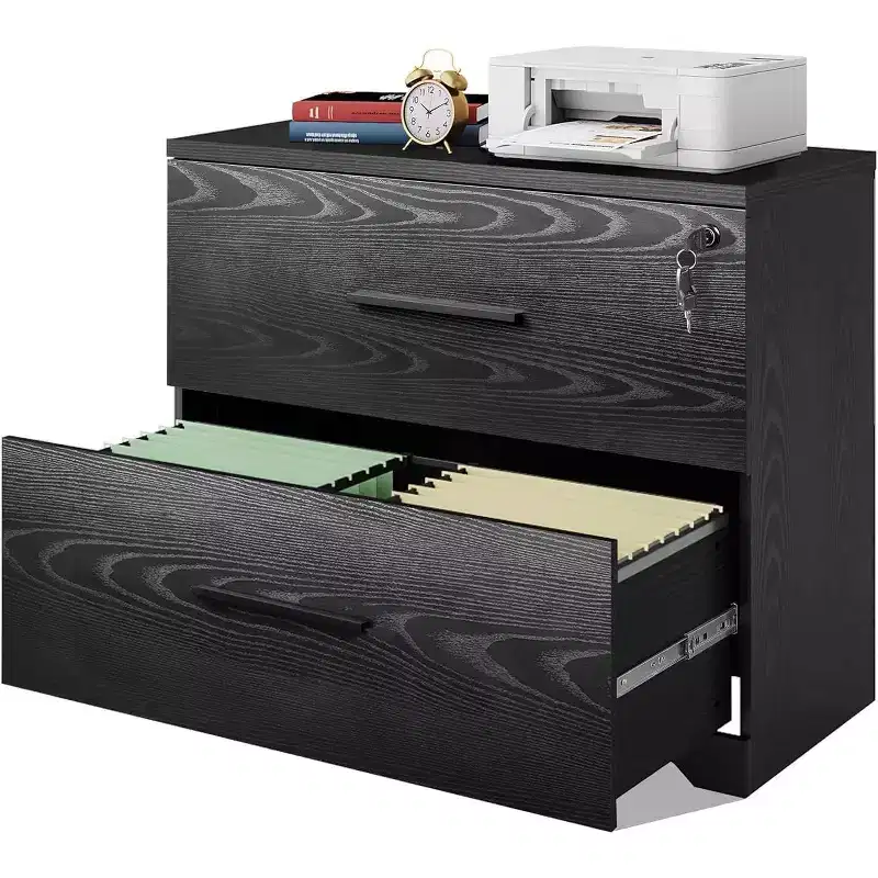 2-Drawer Lateral File Cabinet with Lock & Anti-Tilt Mechanism, Printer Stand, 23.6