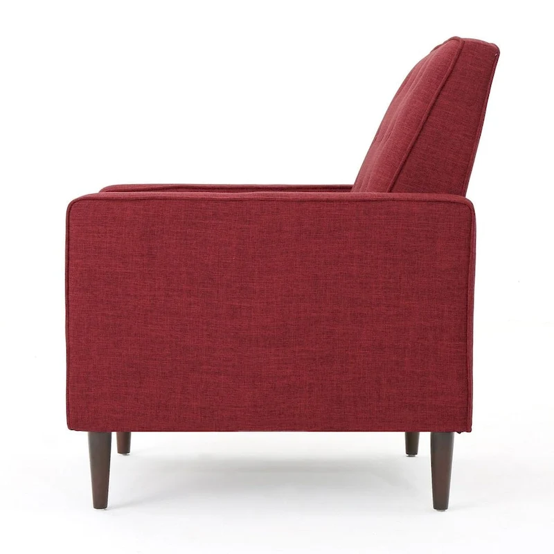 Mid-Century Modern Fabric Recliner Chair with Birch Legs by Christopher Knight Home
