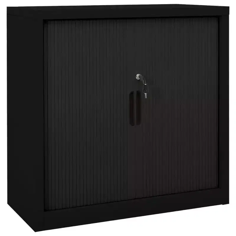 vidaXL Sliding Door Cabinet White Steel Medium Sliding Door Cabinet