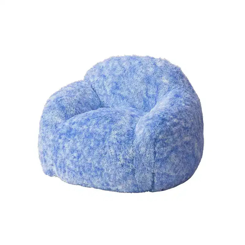Adult Faux Fur Bean Bag Chair with Armrests - High-Density Foam Floor Sofa