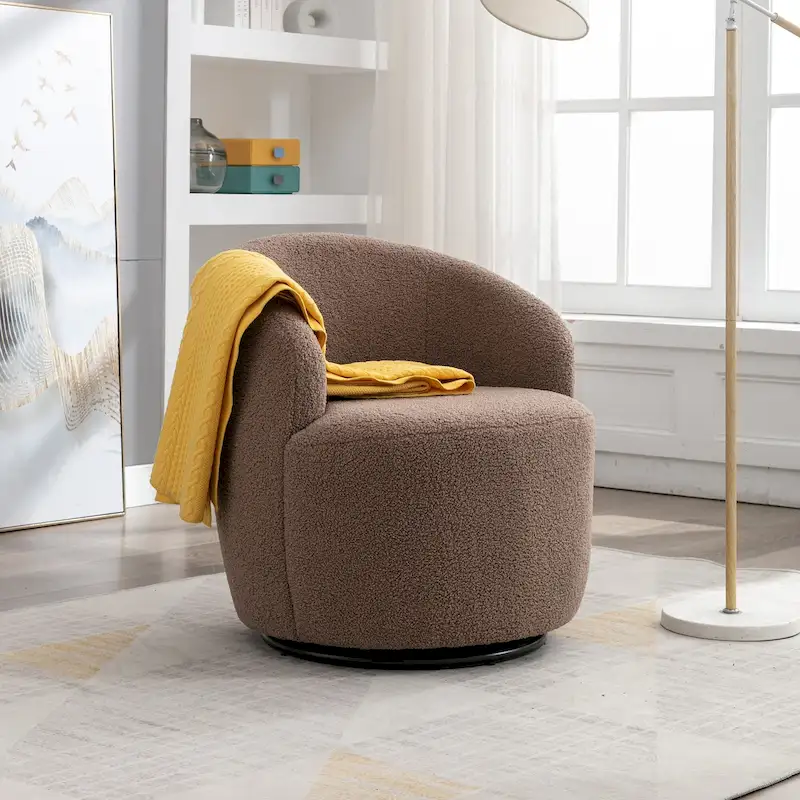 25.6 Swivel Barrel Chair with Black Coating