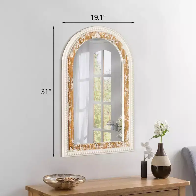 Maxax Wood Arch Decorative Wall Mirror