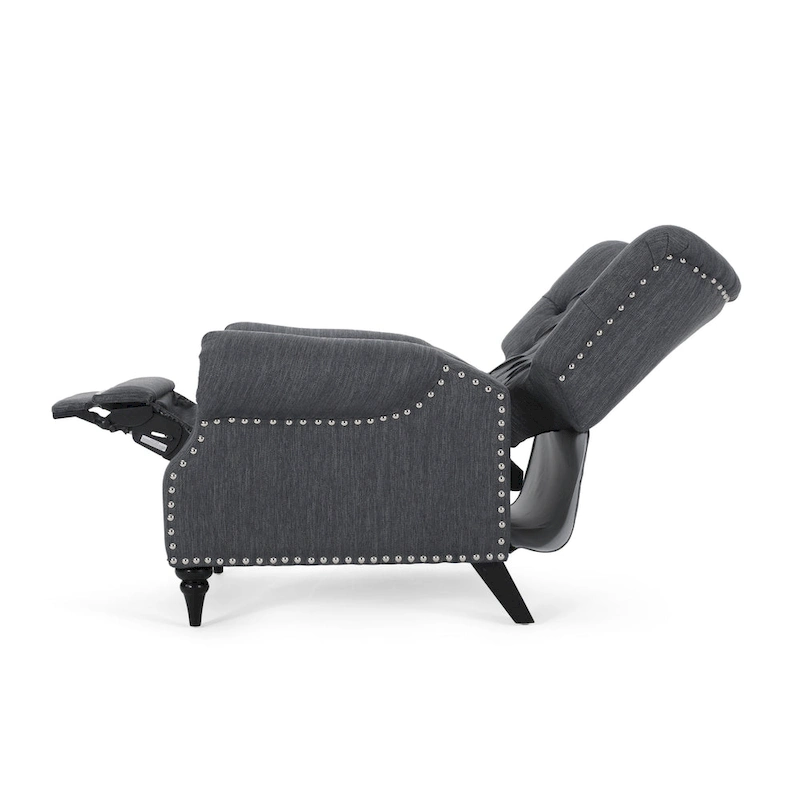 Sunapee Fabric and Rubberwood Recliner with Nailhead Trim by Christopher Knight Home