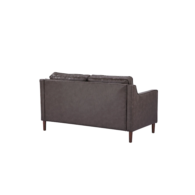 Sedona Modern Loveseat Sofa, Faux Linen / Vegan Leather Couch - N/A