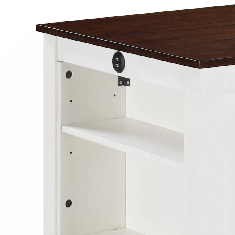 Graham 36 3-Piece Finish Small Space Counter Height Dining Table with Shelves and 2 Chairs