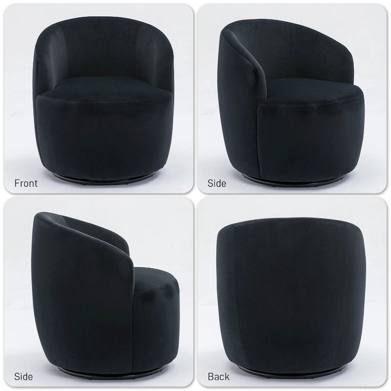 Ouyessir Modern Teddy Upholstered Swivel Barrel Chair(Set of 2)