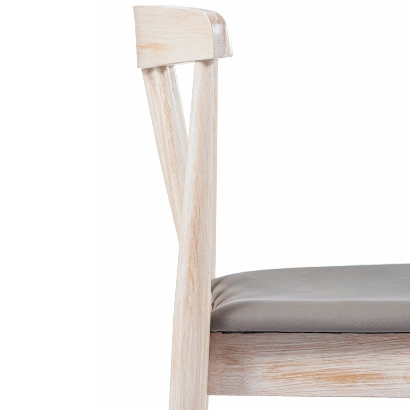 Commercial Solid Wood Dining Chair with Vinyl Padded Seat