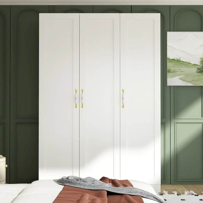 Wardrobe Armoire Shelves Hanging Rod Doors Clo Storage Cabinet