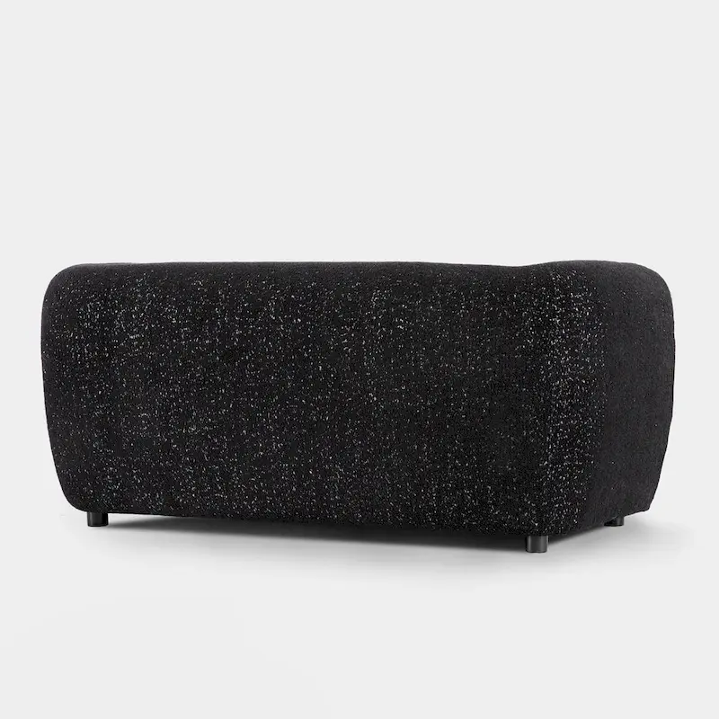 Furniture of America Vanessa Modern Curved Arms Boucle Loveseat Couch, Small Sofa with Seat Cushion and Wooden Legs