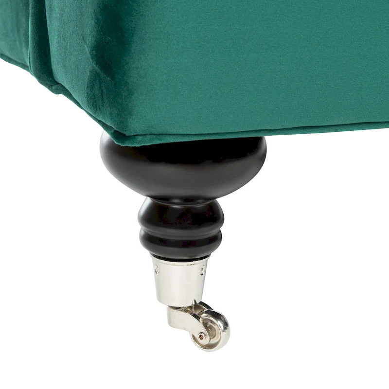 Transitional Club Chair with Birch Wood Legs on Casters, Nailhead Trim & Linen Cushions, Espresso