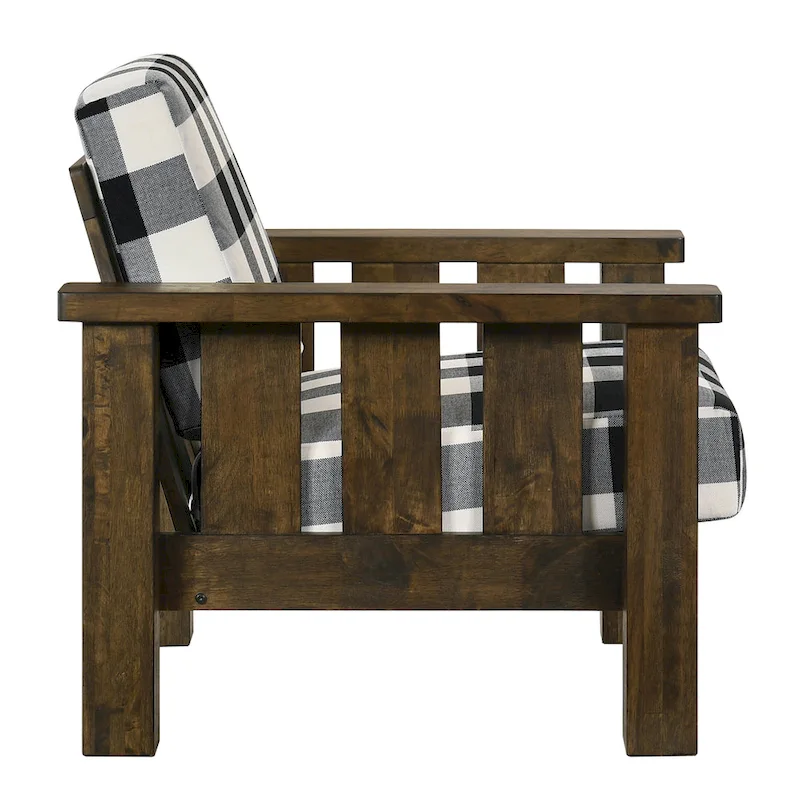 Jimo Rustic Oak and Linen Fabric 2-Piece Sofa Set by Furniture of America