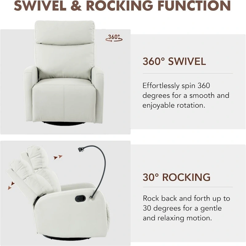 Modern Small Rocking Swivel Recliner Chair