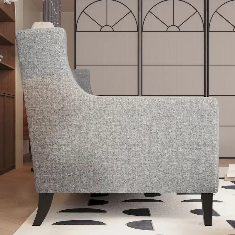 78.75 Polyester 3-Seater Sofa with Tufted Back and Cushions