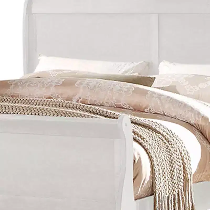 85-Inch Twin Panel Bed - Louis Philippe Style, Faux Leather