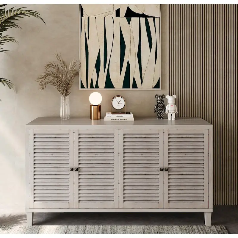 4 Shutter Door Wooden Cabinet Sideboard Buffet