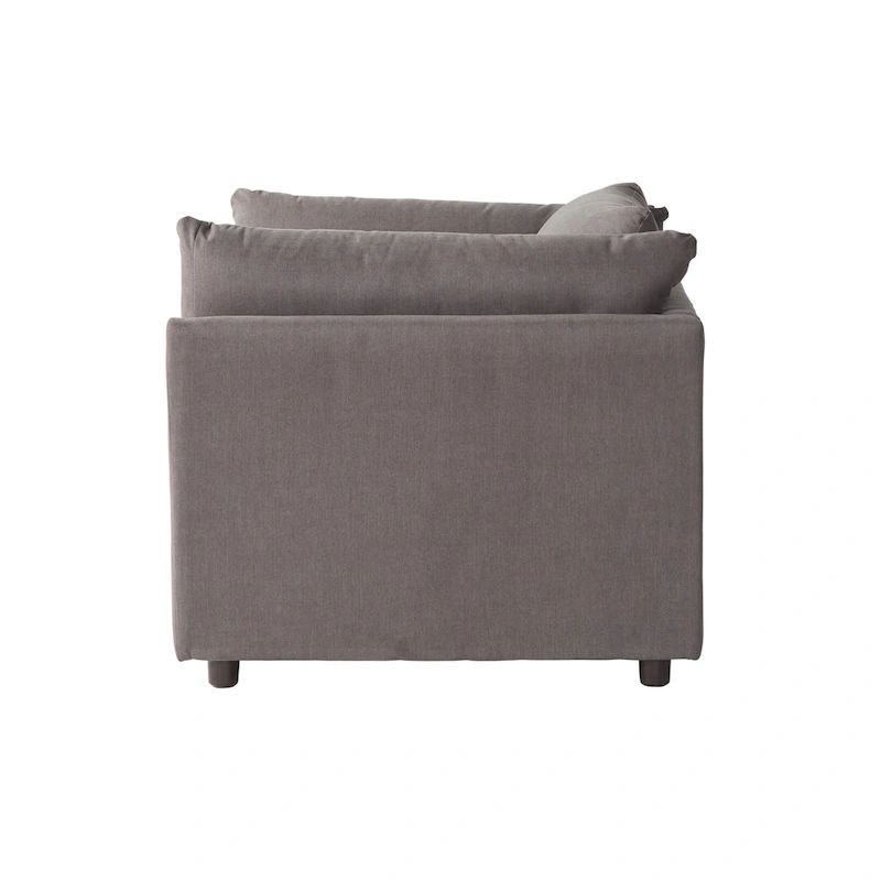 Roundhill Furniture Enda Pillow Back Fabric 3-Piece Sofa and Cuddler Chair Set