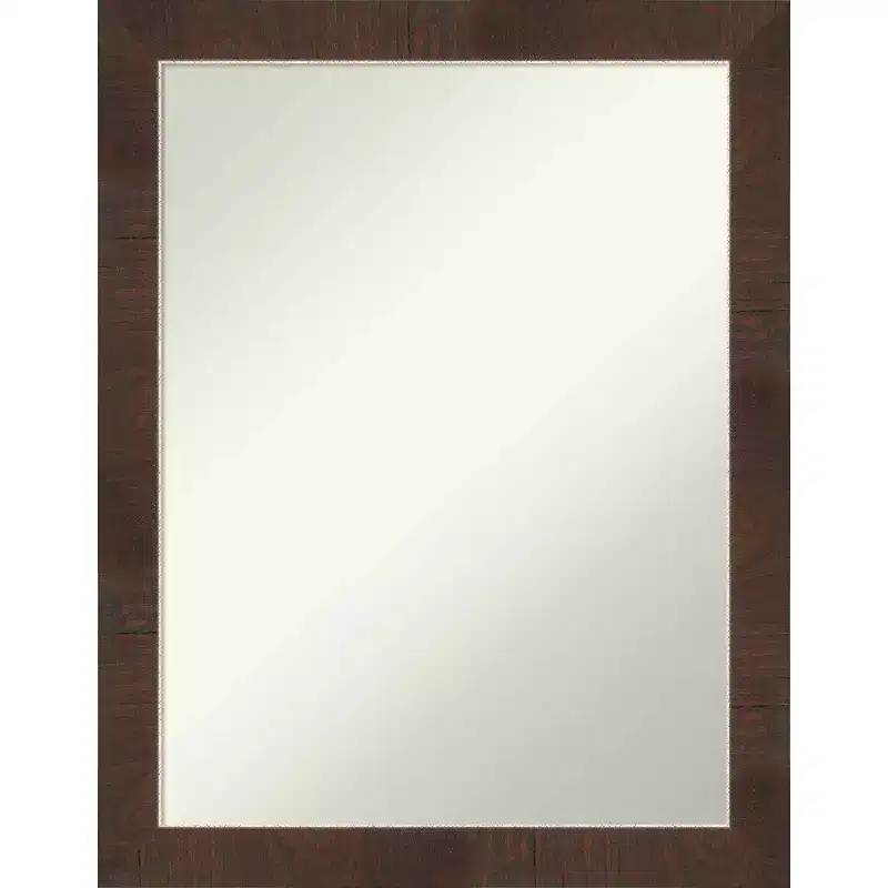 21 x 27 Non-Beveled Wildwood Brown Narrow Wall Mirror - Amanti Art