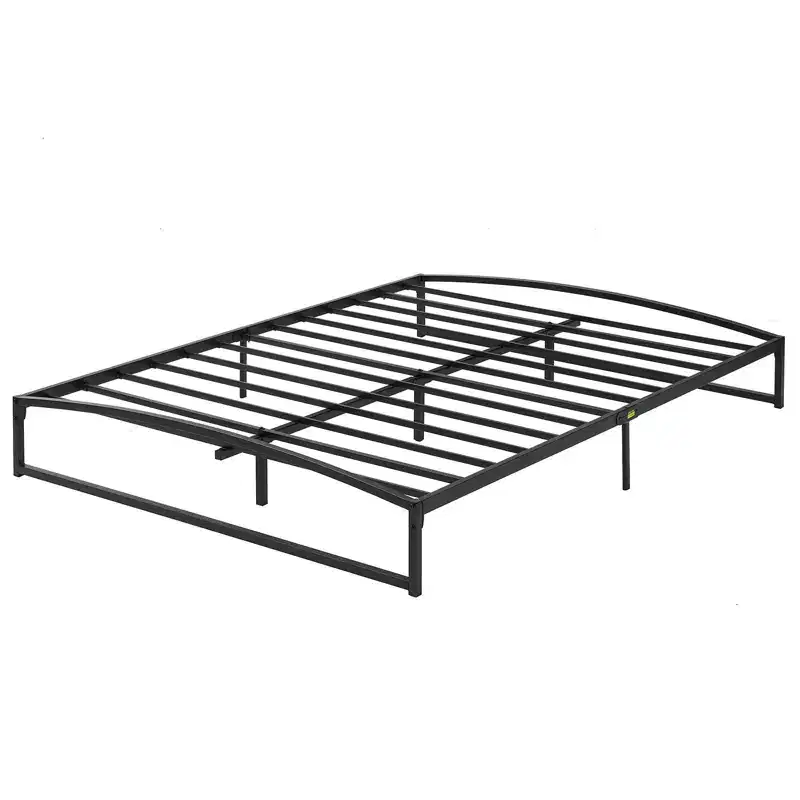 Low Profile Bed Frame - Queen Size Metal Platform, 6 Inch Steel Slats, Noise-Free, Easy Assembly, Modern Bedroom Furniture, No Box Spring Needed