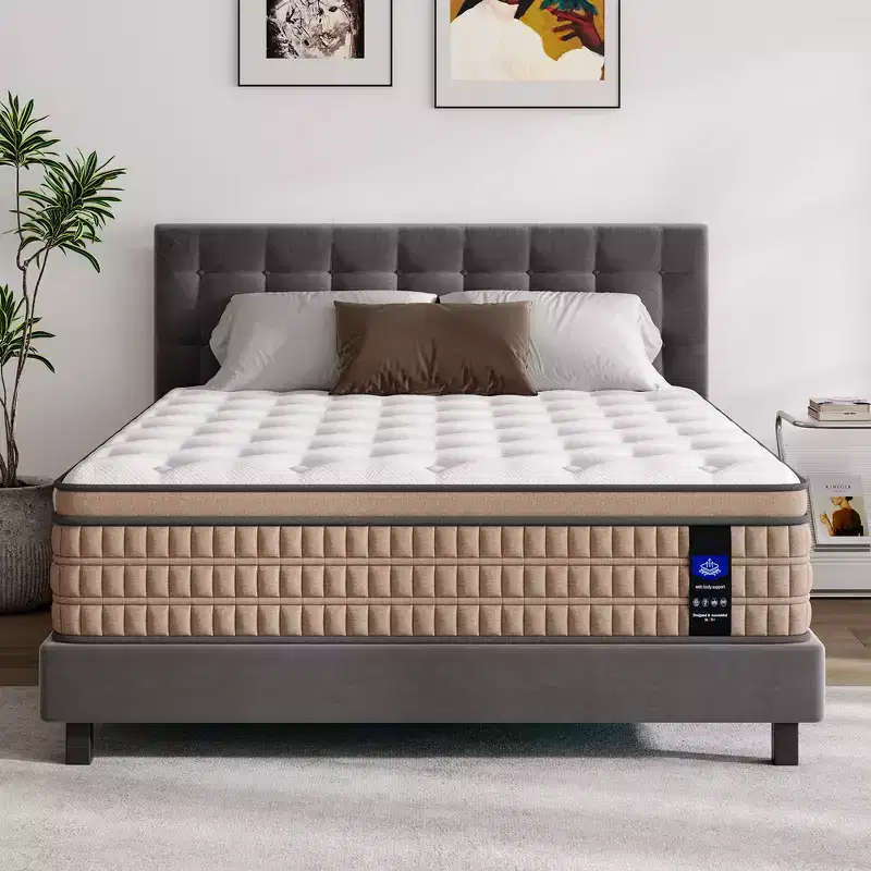 Fiberglass-Free Memory Foam and Pocket Innerspring Hybrid King Mattress 14