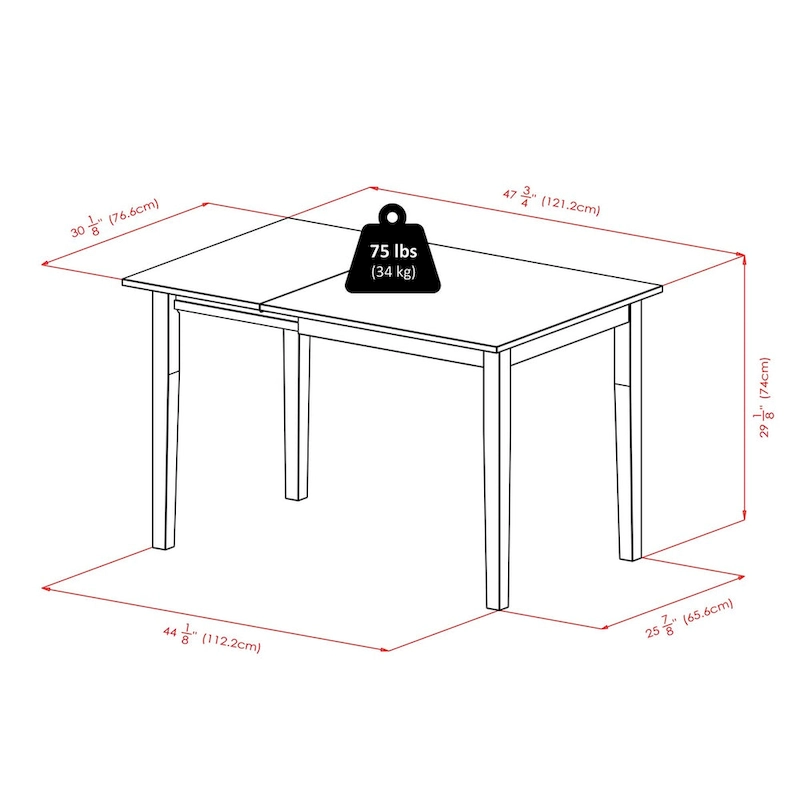 3-Pc Drop Leaf Table with Slat Back Chairs, Walnut