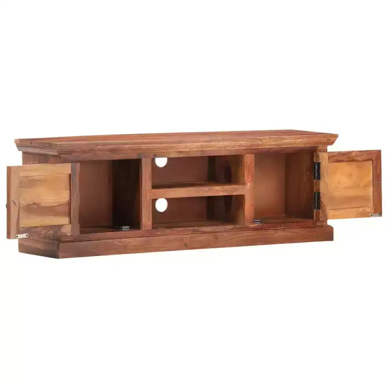 vidaXL TV Cabinet Light Brown Solid Sheesham Wood 47.2x11.8x15.7 in