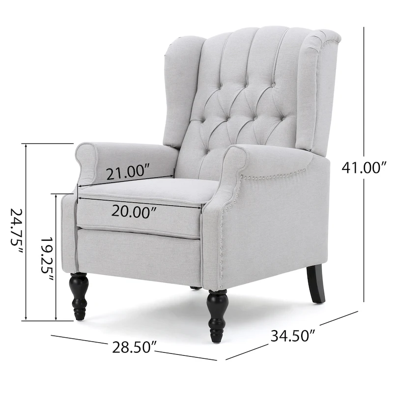 Walter Tufted Fabric Wingback Recliner Club Chair by Christopher Knight Home