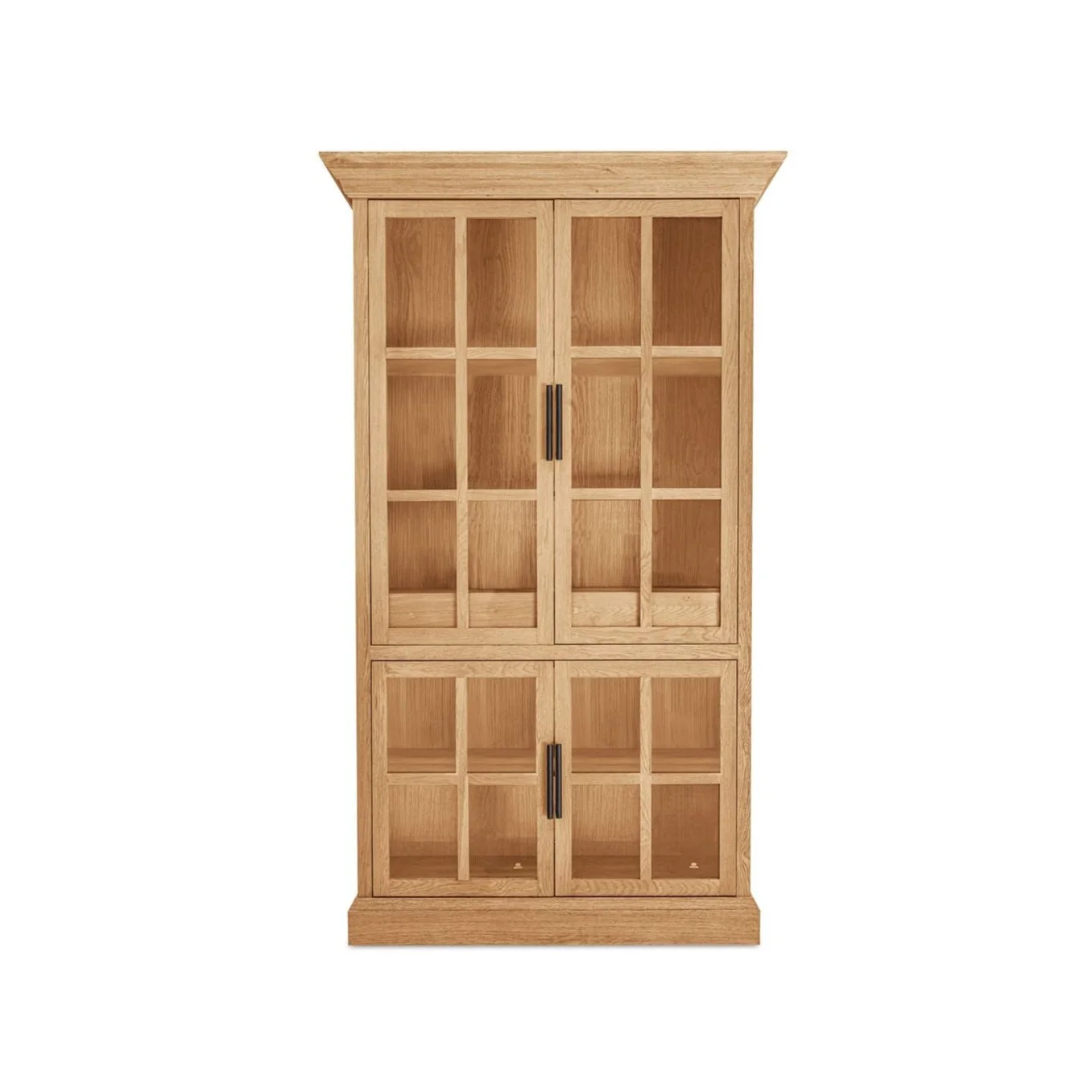 Natural Solid Wood Tall Cabinet with Clean Silhouette for Living Room or Hallway