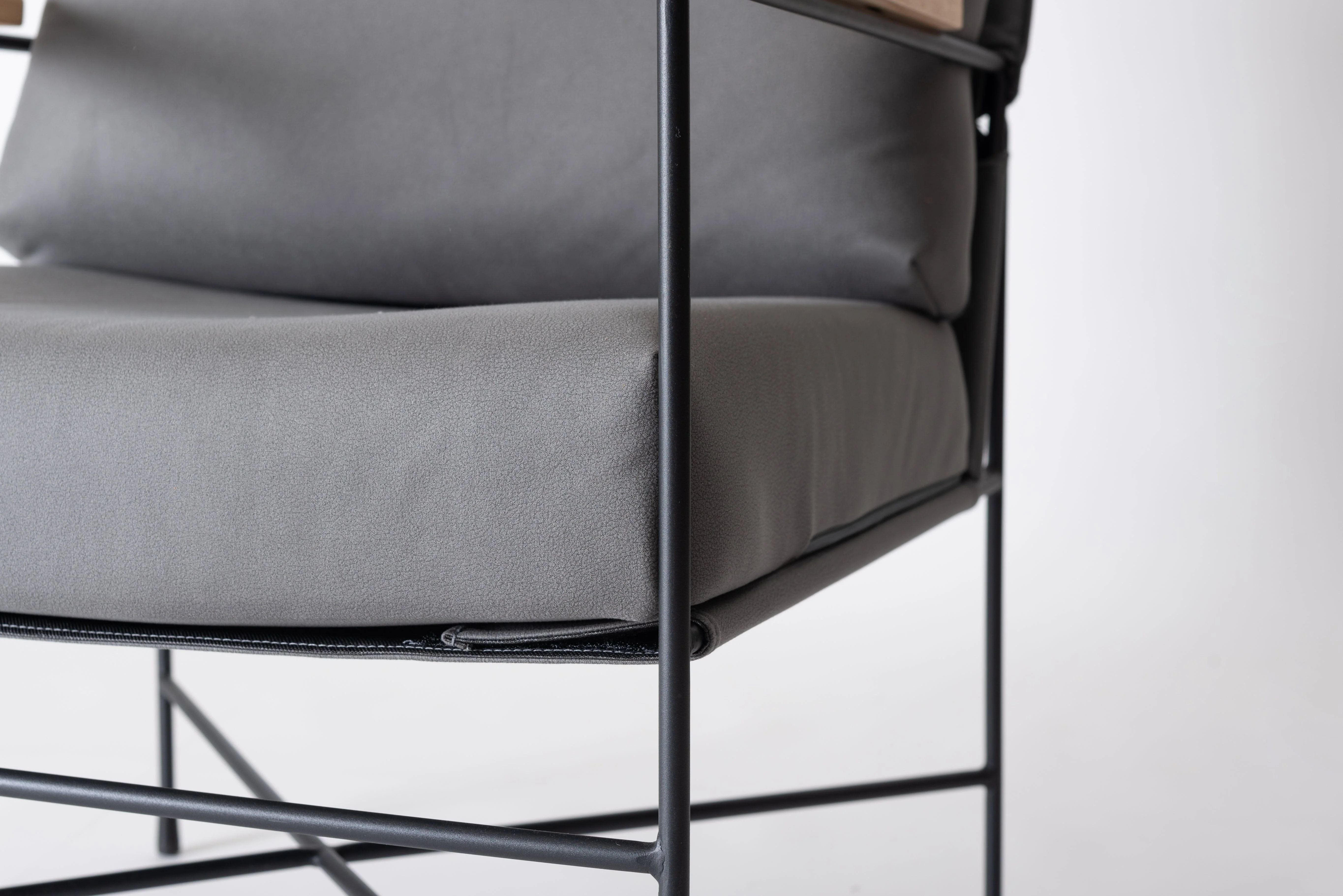 Gray Upholstered Lounge Chair