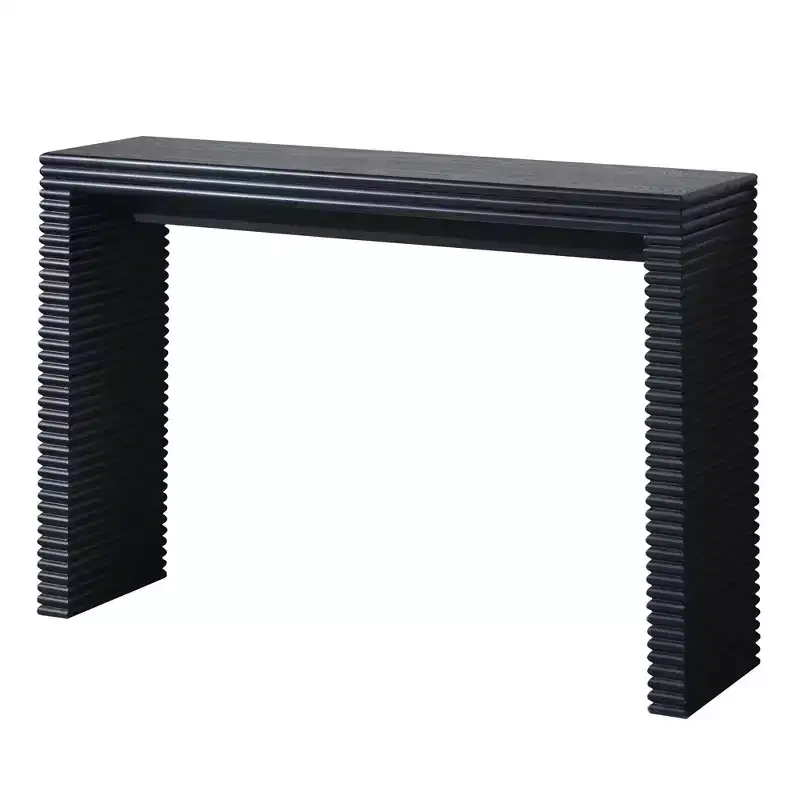 Modern Console Table with Ribbed Base