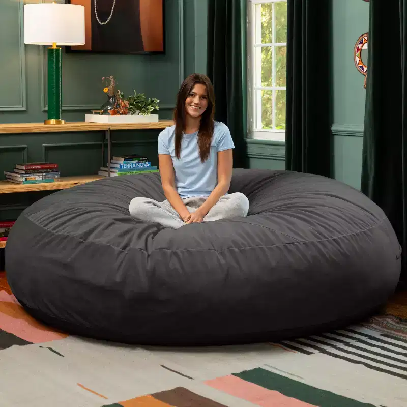 Jaxx 7 Foot Cocoon - 2-in-1 Convertible Bean Bag Bed & Large Bean Bag Chair for Adults, Lush Velvet