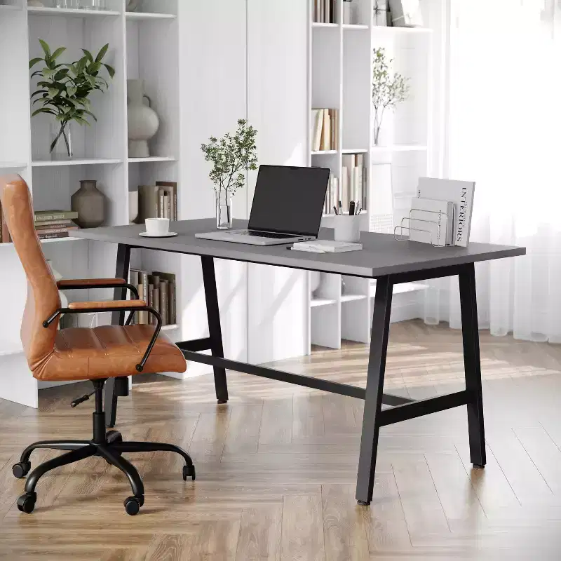 Flash Furniture Redmond Commercial 60x30 Conference Table with 1 Thick Double Sided Laminate Table Top with PVC Edging and Heavy Duty A-Frame Steel Base