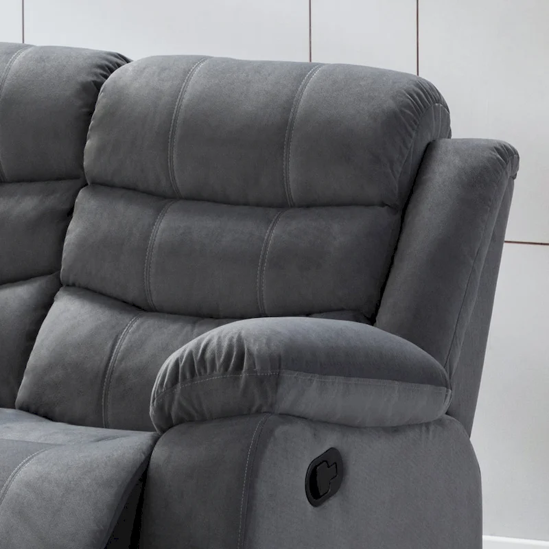 Jim Grey Upholstered Reclining Living Room Sofa
