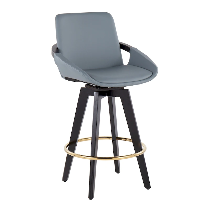 Carson Carrington Pugo Fixed-Height Counter Stool with Black Wood Base (Set of 2)