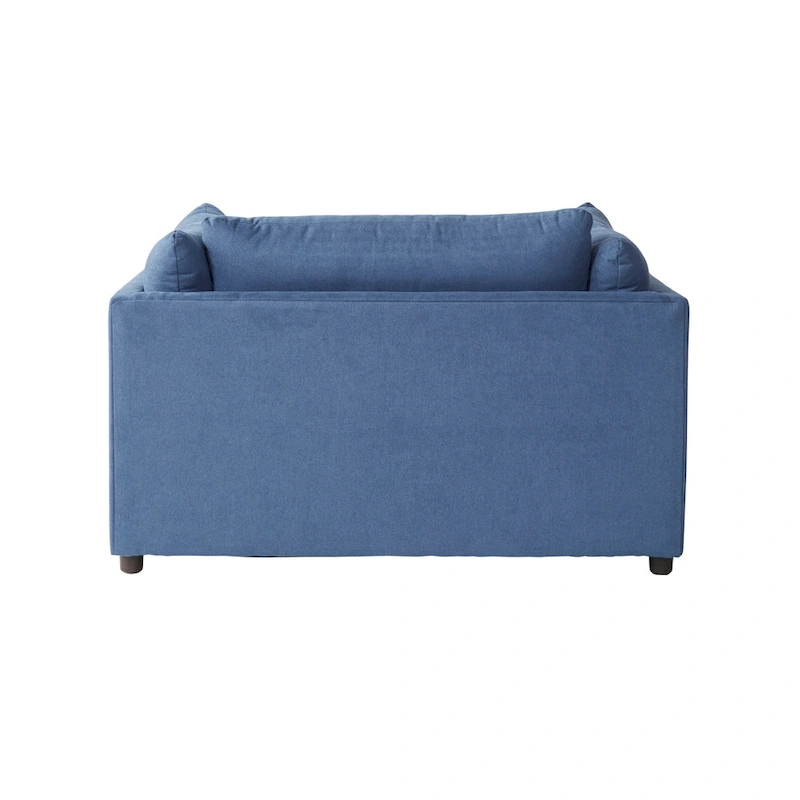 Roundhill Furniture Enda Pillow Back Fabric 3-Piece Sofa and Cuddler Chair Set