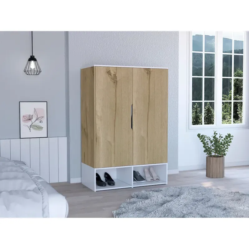 Rose Double Armoire with Hanging Rod