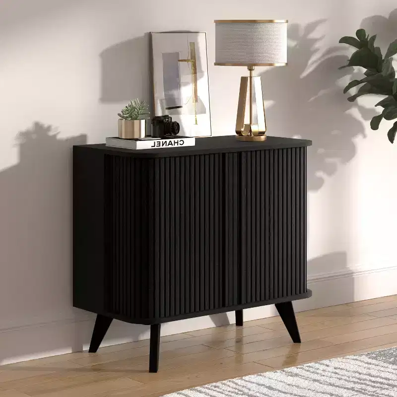 Galano Fluted Door Sideboard Cabinet 27.6 W x 15.6 D x 27.8 H