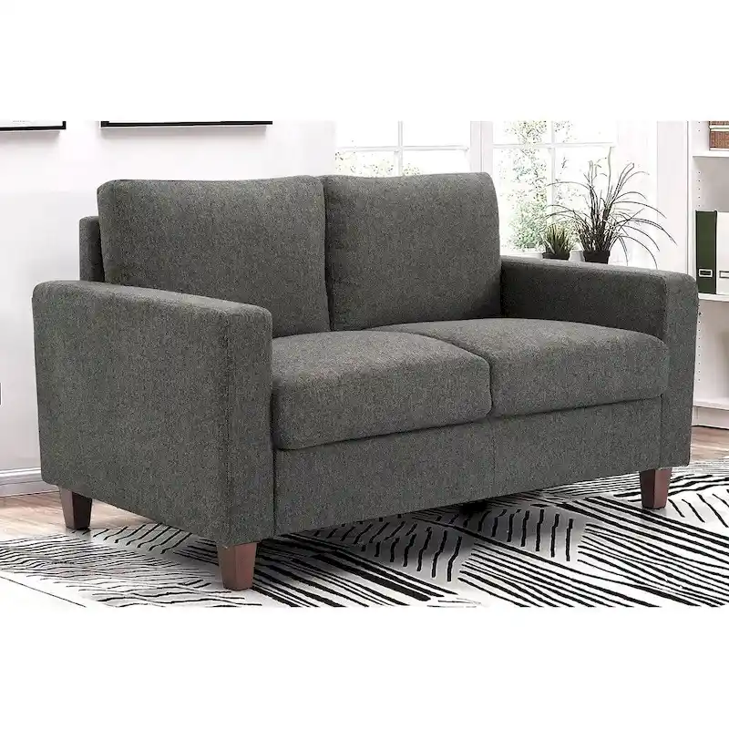 US Pride Furniture Miles Mid Century Modern Loveseat 2 Seater Sofa Couch with Reversible Back Pillows Large