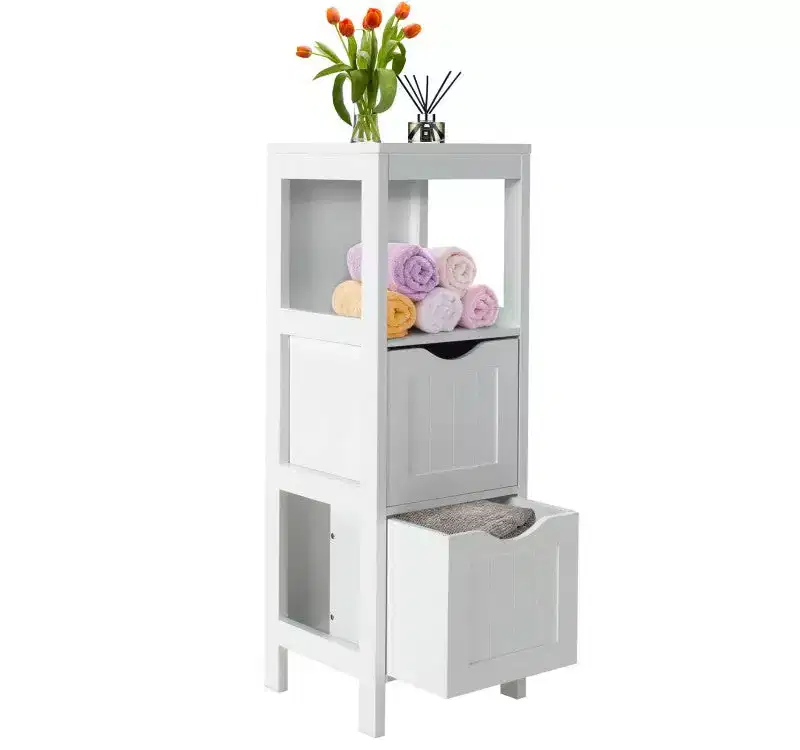 Freestanding Storage Cabinet with 2 Removable Drawers for Bathroom