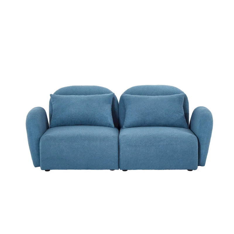 Living Room Furniture Lazy Sofa Loveseat Teddy Fabric White