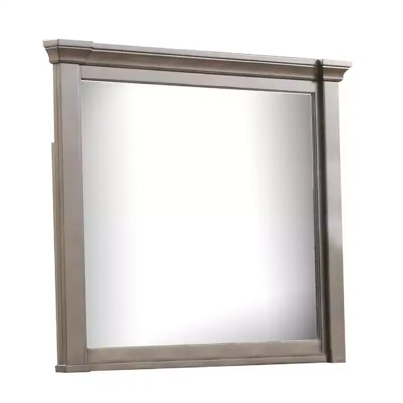 Dresser Mirror, Beveled Glass, Dark Walnut Brown Wood, 39x46