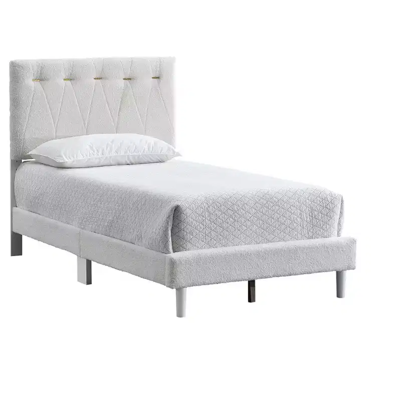 Passion Furniture Sinclair Wheat Wood Frame Platform Bed