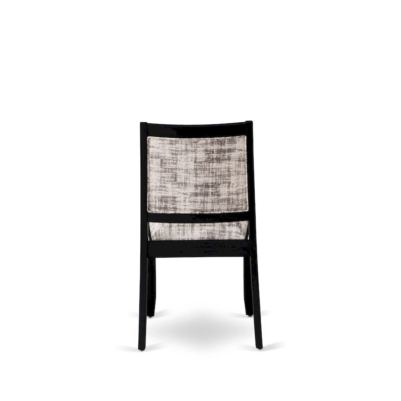 East West Furniture dining room set - a kitchen table & Stackable dining chairs - Wire-brushed Black (Pieces & Seat Options)