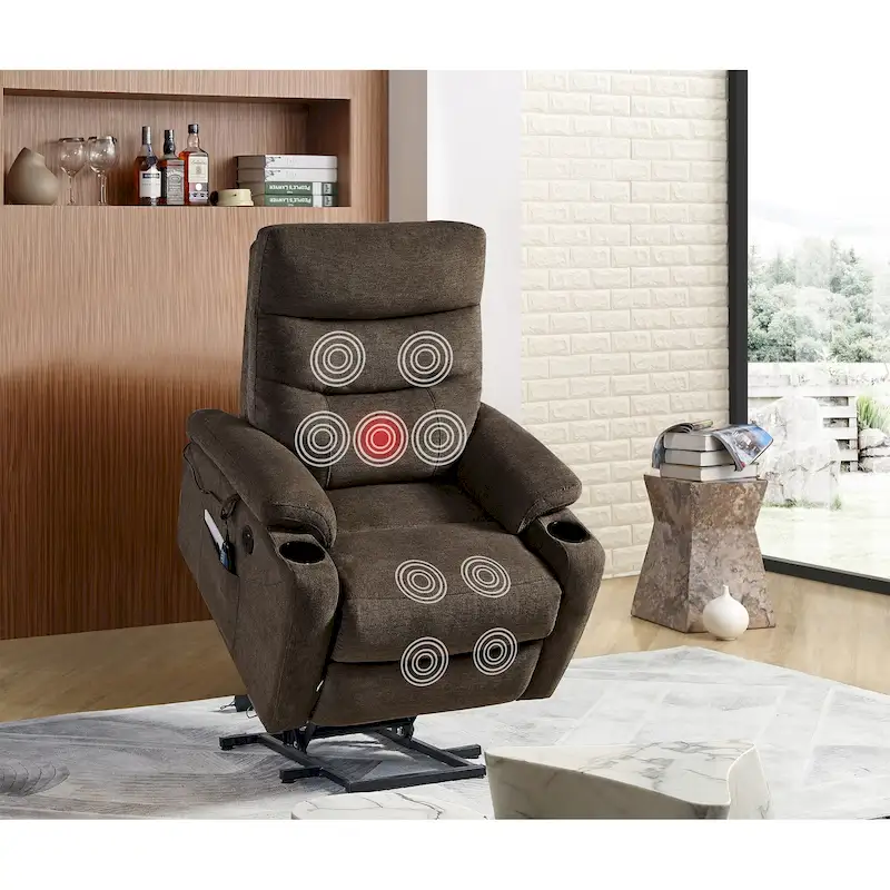 Christopher Knight Home - Liyasi Electric Power Lift Recliner with Massage, Heat, and Convenient Features