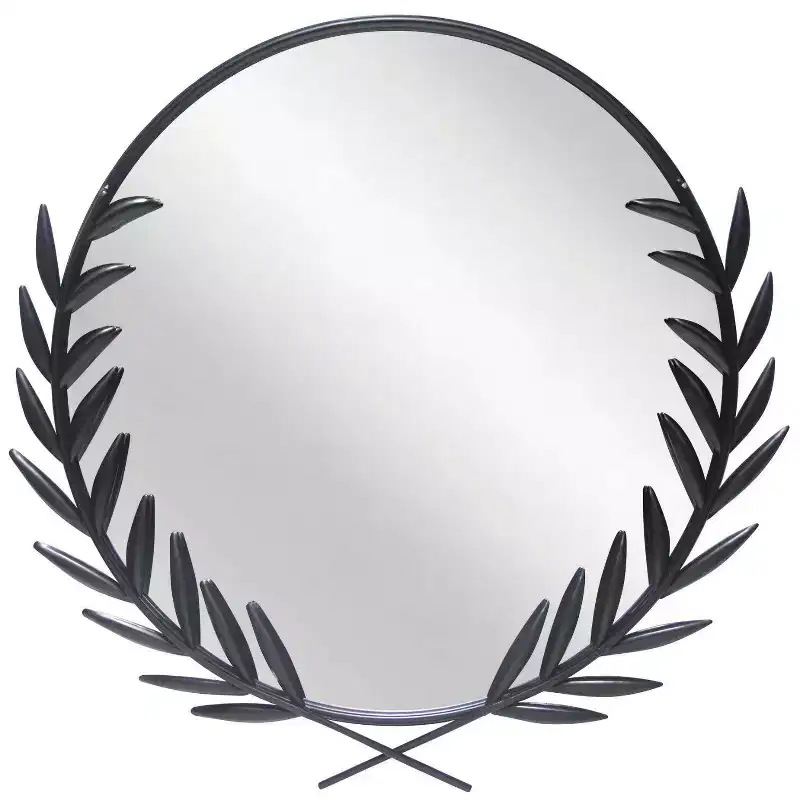 22"x21" Emperor Wall Mirror Black - Infinity Instruments: Grecian Iron Frame, No Assembly Required